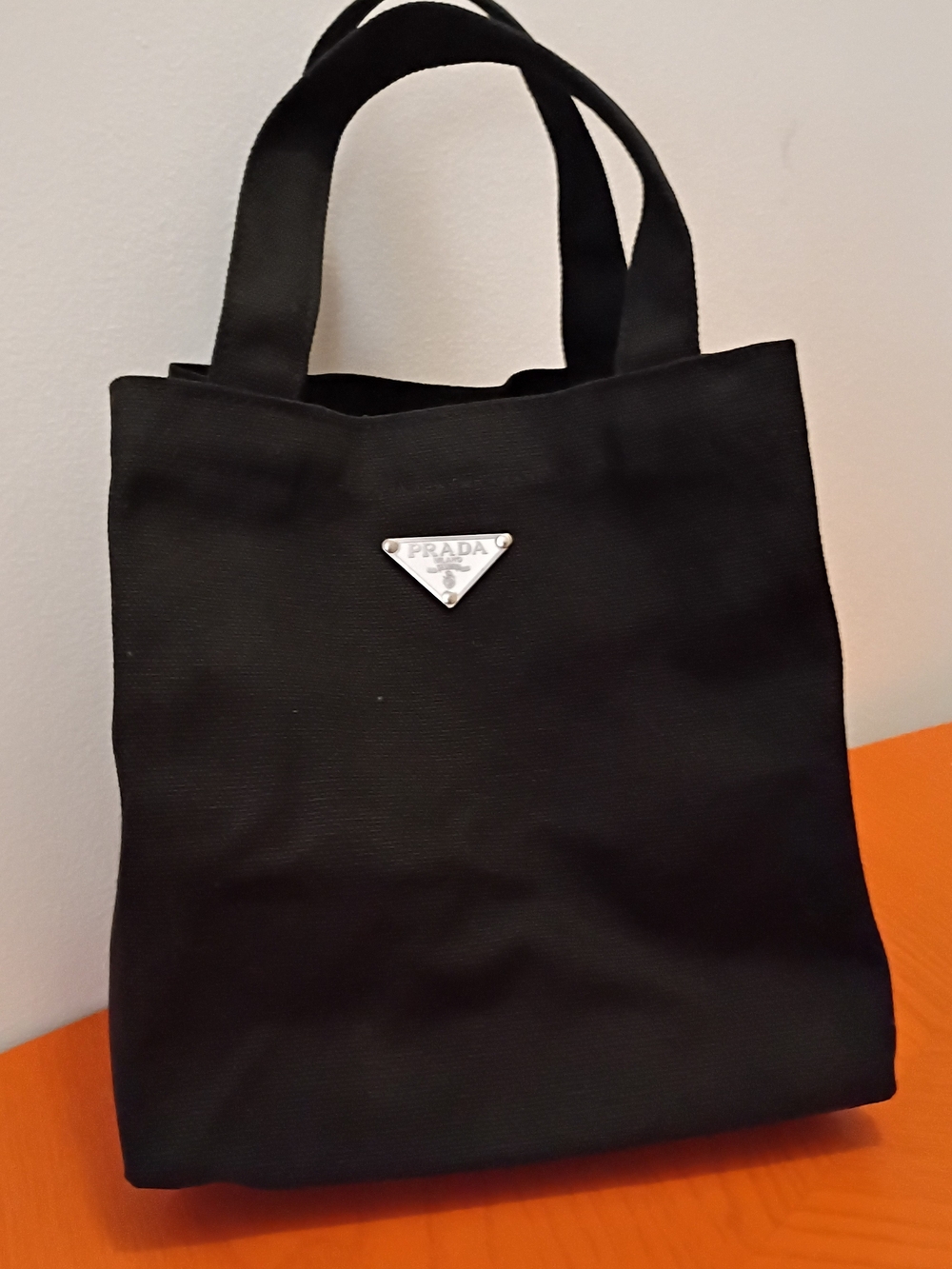 Prada Black Canvas Tote Bag